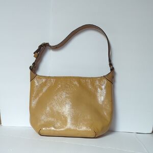 Coach Shiny Tan Leather Shoulder Bag In Great Condition